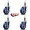 Service Caster 4'' Blue Poly Wheel Swivel 3/4'' Expanding Stem Caster Set, 4PK SCC-EX20S414-PPUB-BLUE-34-4 - alternate 4